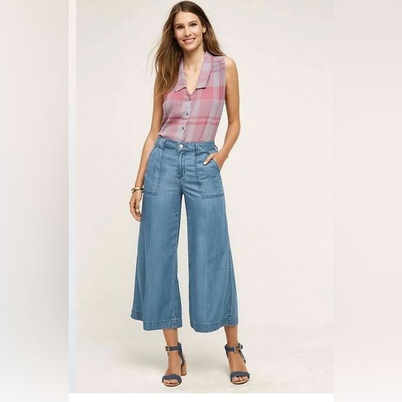 Anthropologie Holding horses sleeveless plaid button up blouse - Picture 4 of 5